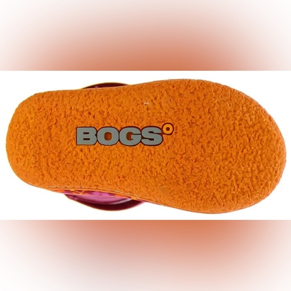 Baby Bogs Classic Flower Stripe Boots Girls 4 Waterproof Insulated Winter Velcro - Picture 12 of 12
